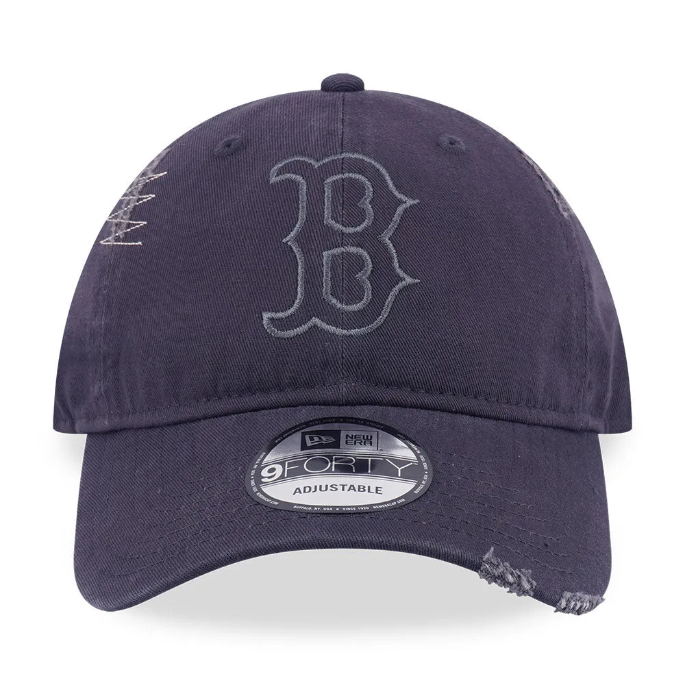 New Era Boston Red Sox MLB Logo Washed Graphite 9FORTY Unstructured Adjustable Cap