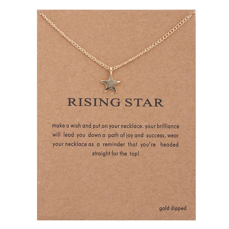 New Trendy Alloy Cute Elegant Sun Love Star Leaves Clover Unicorn Luck Pendant Necklaces for Women Fashion Accessories Jewelry