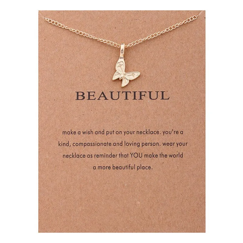 New Trendy Alloy Cute Elegant Sun Love Star Leaves Clover Unicorn Luck Pendant Necklaces for Women Fashion Accessories Jewelry