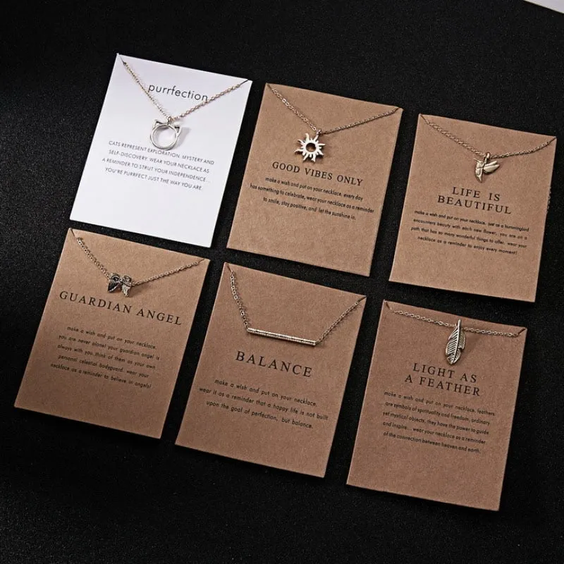 New Trendy Alloy Cute Elegant Sun Love Star Leaves Clover Unicorn Luck Pendant Necklaces for Women Fashion Accessories Jewelry