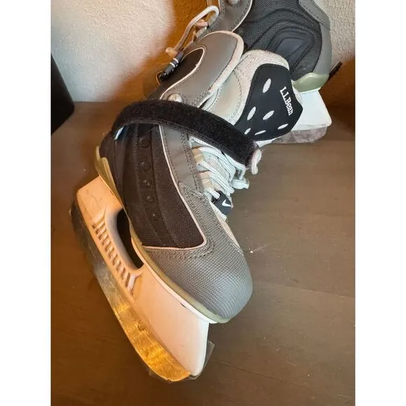 Nike LL Bean Ice Hockey Skates Gray Black‎ Performance Athletic Winter US Sz 3