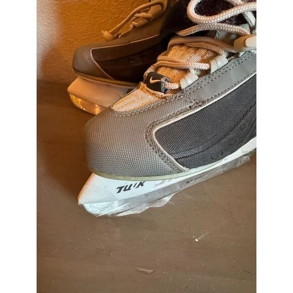Nike LL Bean Ice Hockey Skates Gray Black‎ Performance Athletic Winter US Sz 3