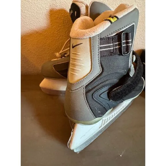 Nike LL Bean Ice Hockey Skates Gray Black‎ Performance Athletic Winter US Sz 3