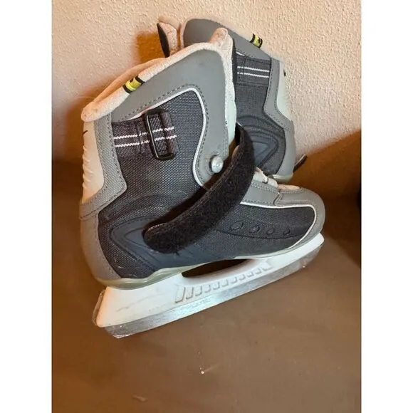 Nike LL Bean Ice Hockey Skates Gray Black‎ Performance Athletic Winter US Sz 3