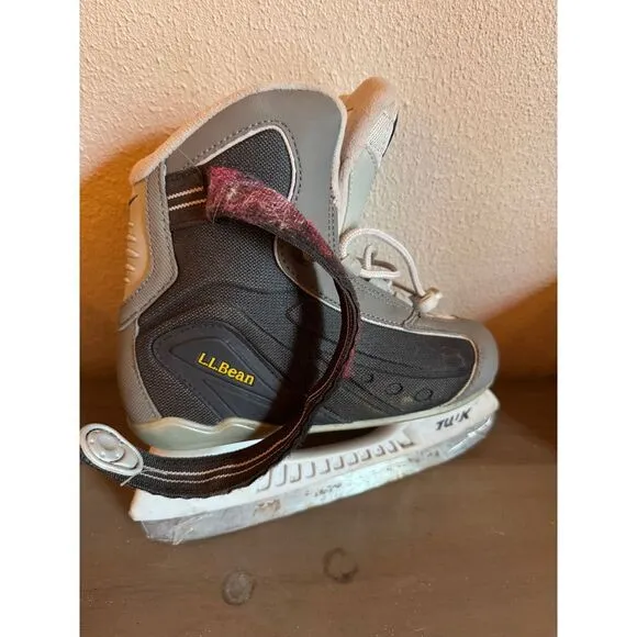 Nike LL Bean Ice Hockey Skates Gray Black‎ Performance Athletic Winter US Sz 3