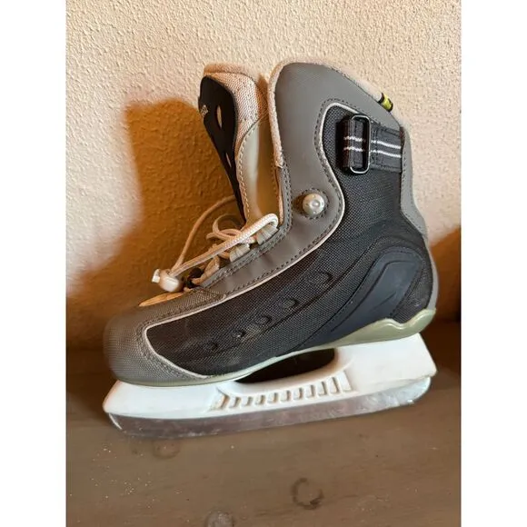 Nike LL Bean Ice Hockey Skates Gray Black‎ Performance Athletic Winter US Sz 3