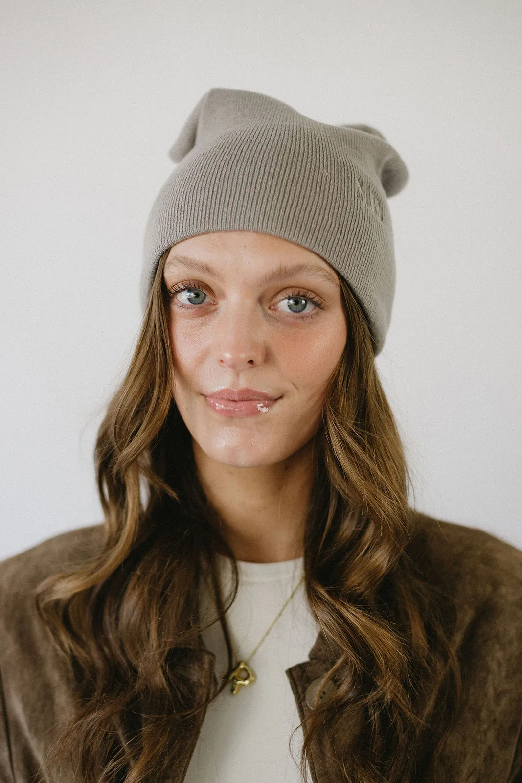 Nikki Bird Knit Beanie Mushroom