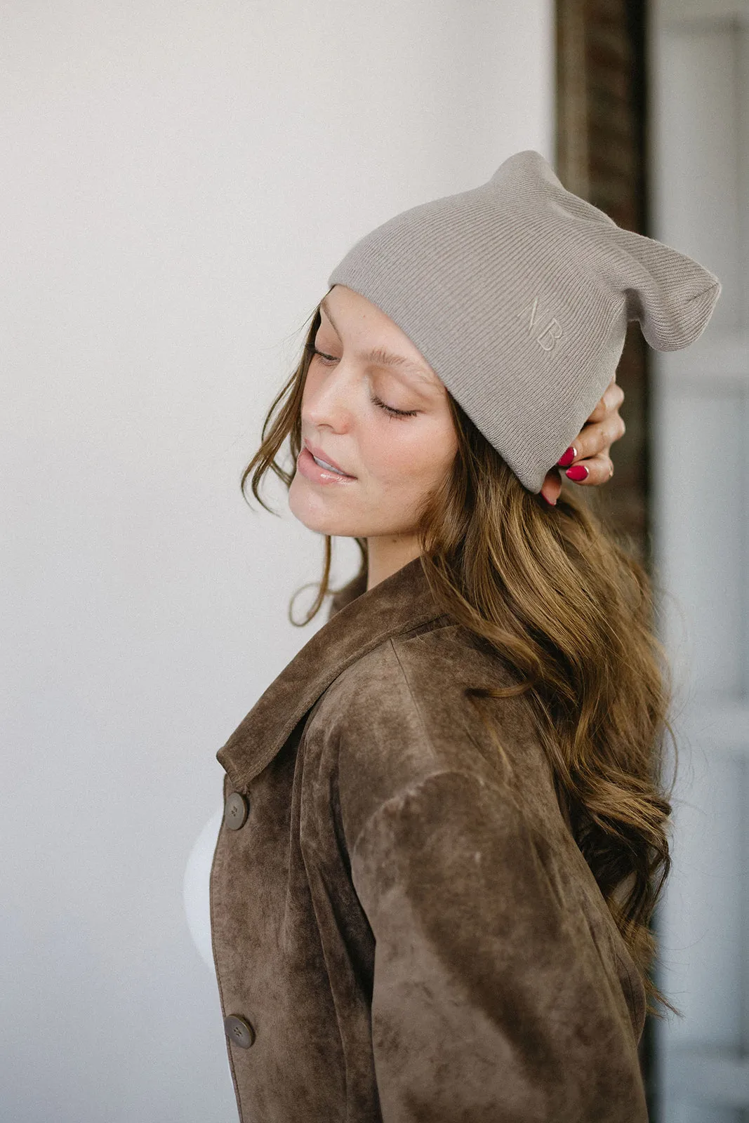 Nikki Bird Knit Beanie Mushroom