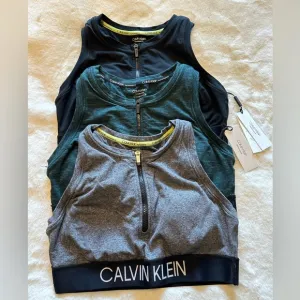 NWT Calvin Performance Front Zip Sports Bras Size LRG