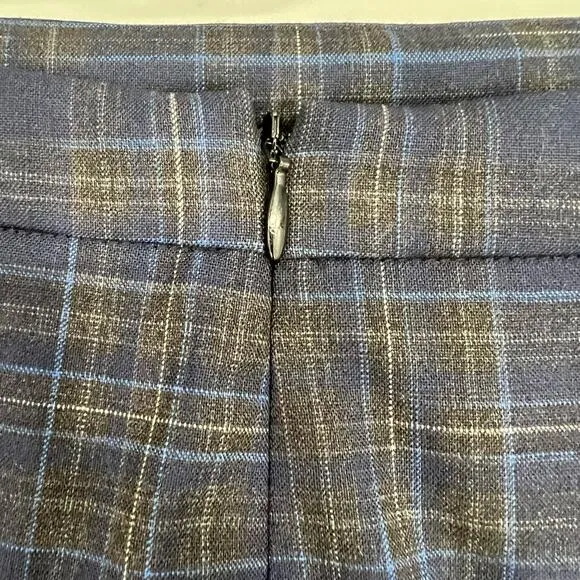 NWT Mm LaFleur Cobble Hill Plaid Skirt Women's Sz 2 Multicolor Virgin Wool Blend
