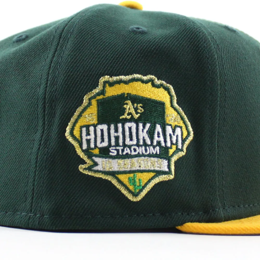 Oakland Athletics Spring Training Hohokam Stadium New Era 59Fifty Fitted Hat (Dark Green Yellow Gray Under Brim)