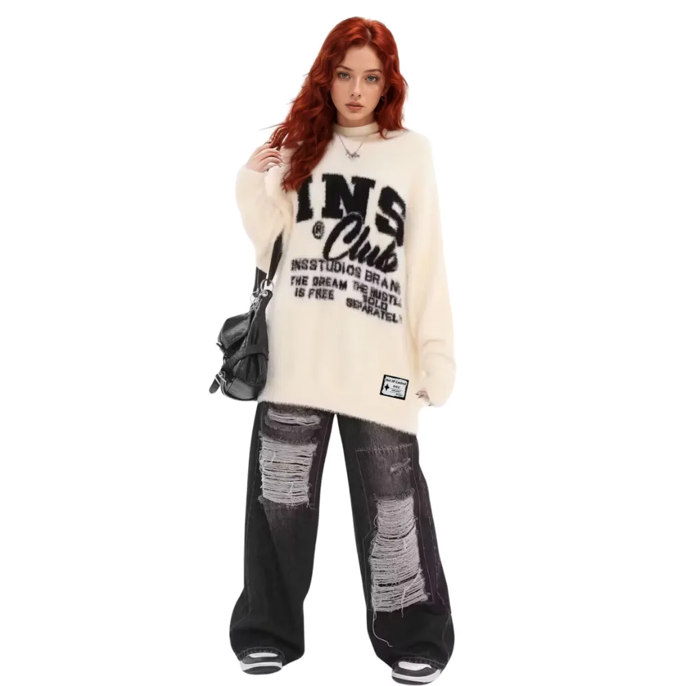 OOC' Vintage Letter Casual Knitted Sweater
