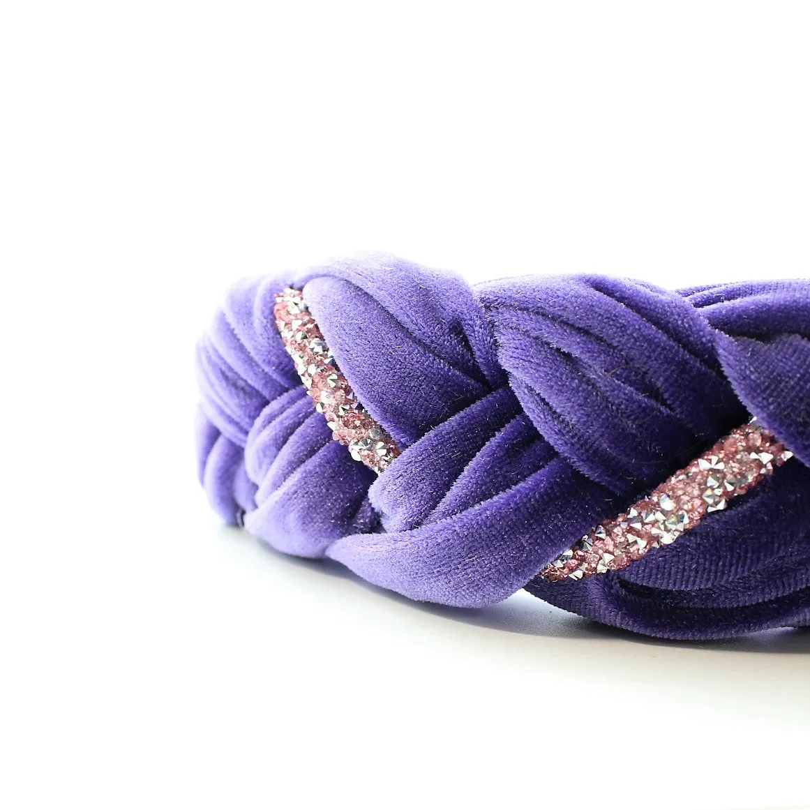 Orchid Velvet and Rhinestones Headband
