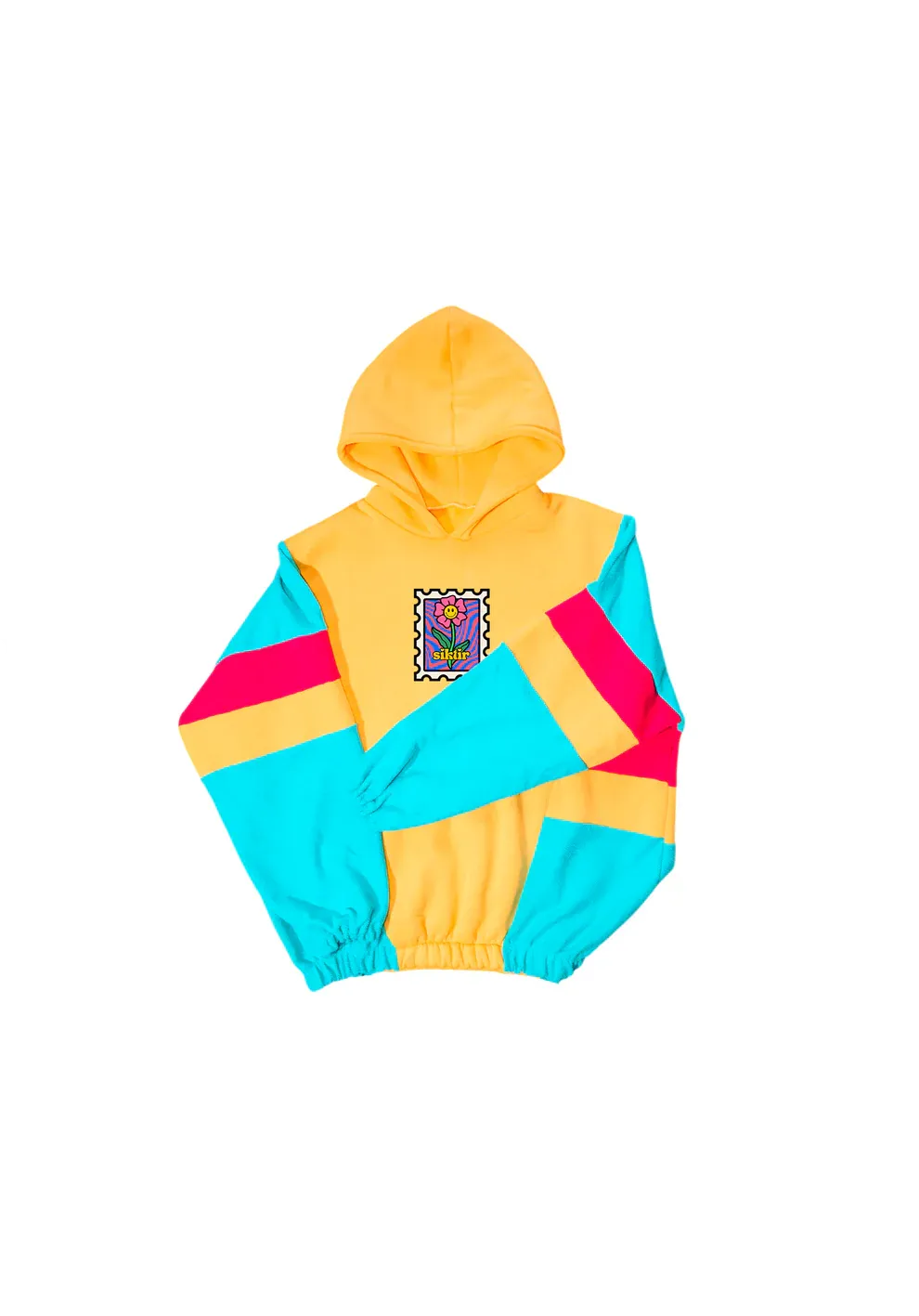 Oversize Tri-Color Aesthetic Hooded Sweater