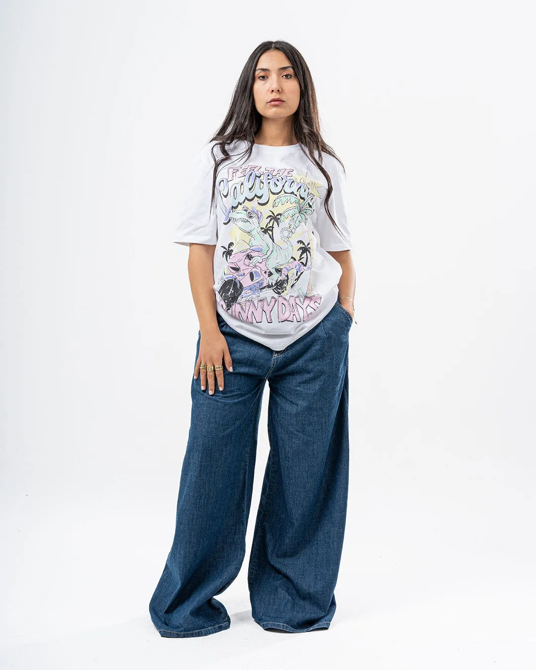 Oversized Women T-Shirt Sunny Days Printed