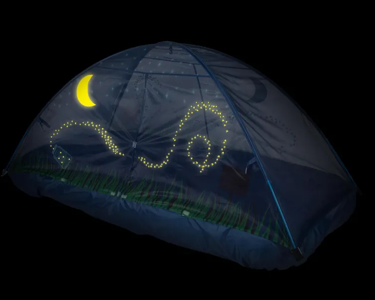 Pacific Play Tents Glow in The Dark Firefly Bed Tent, 77 In X 38 in X 35 in
