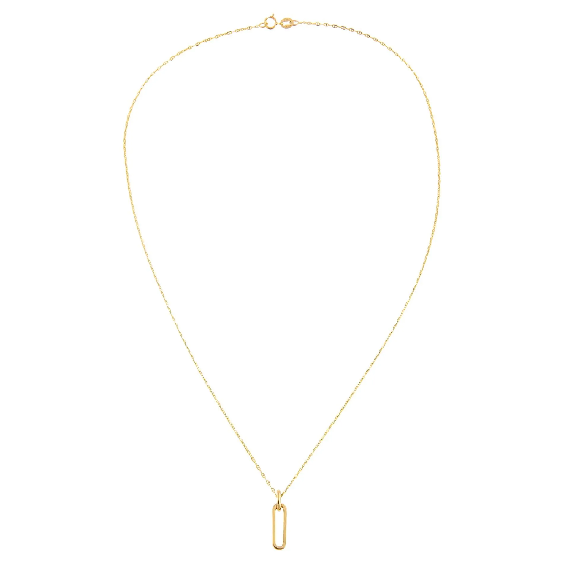 Paperclip Link Baby Gucci Necklace 14K