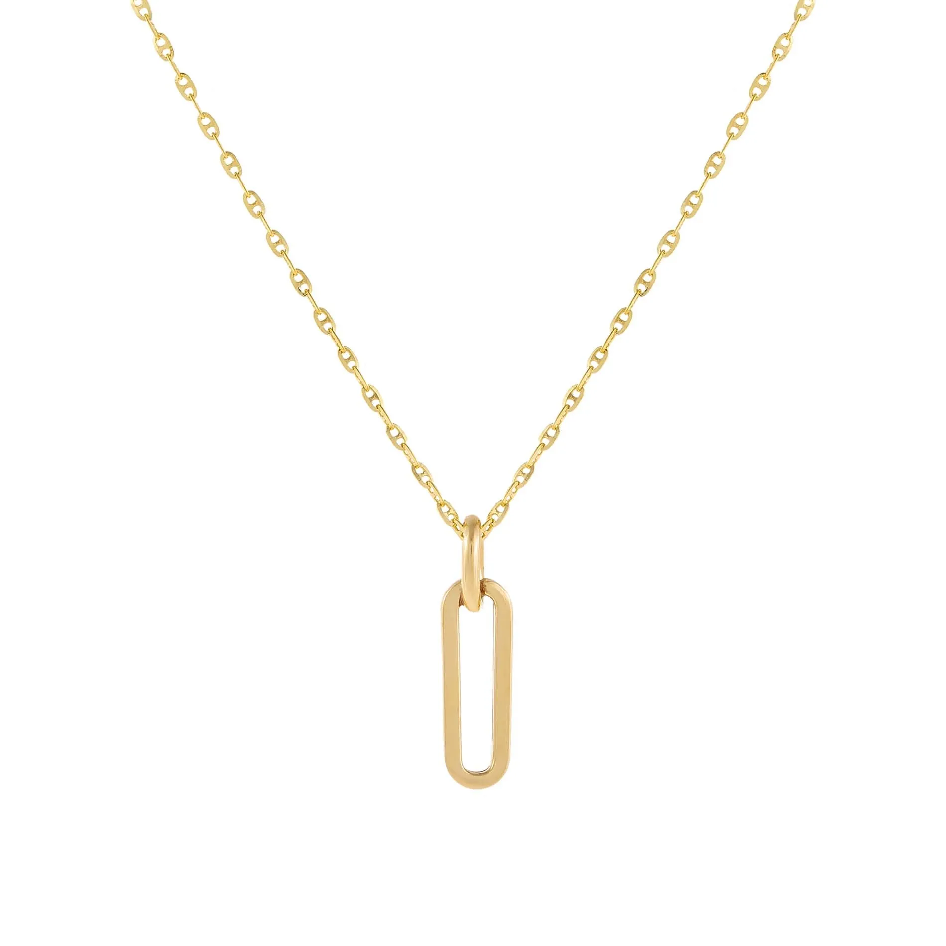 Paperclip Link Baby Gucci Necklace 14K