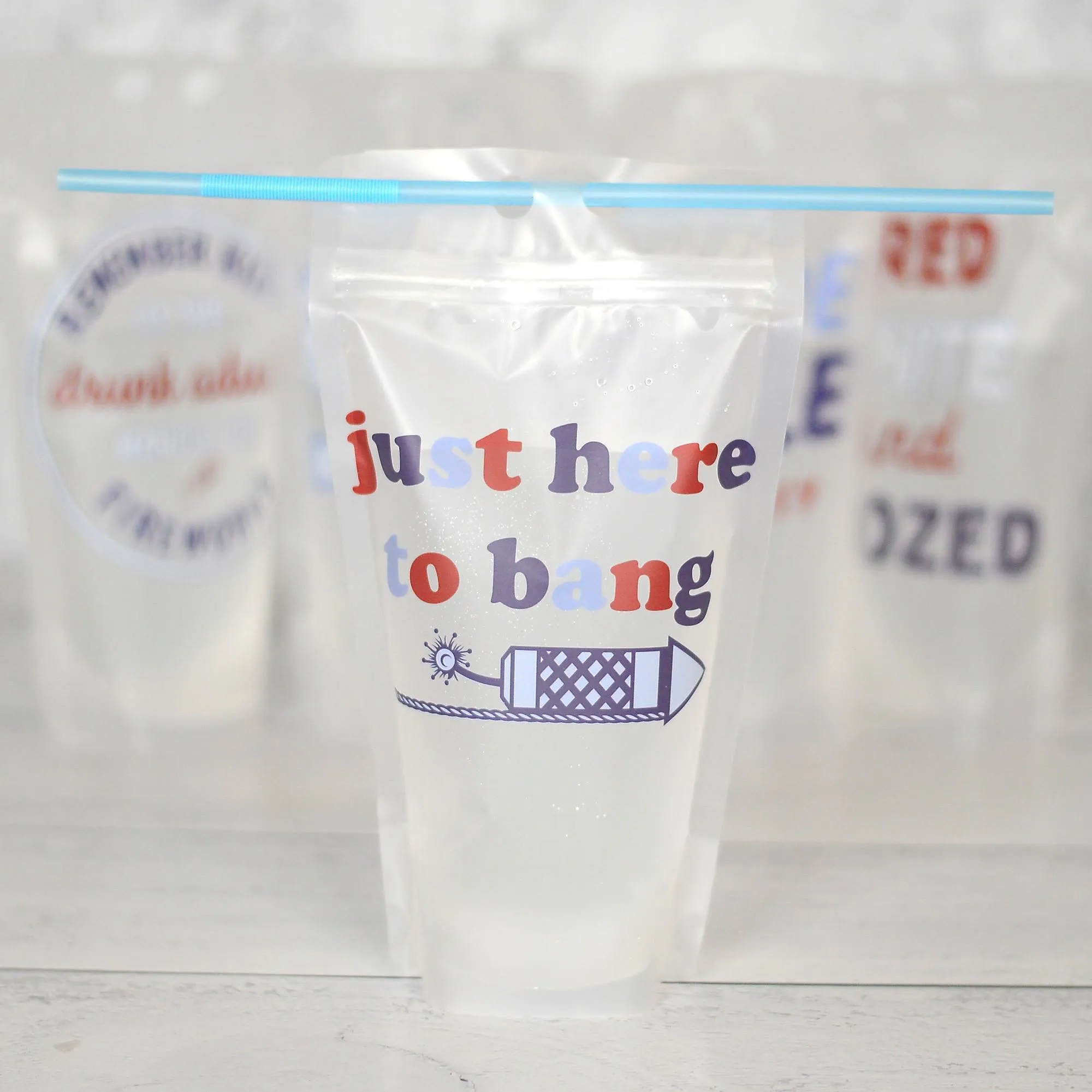 Patriotic Adult Drink Pouch -- 5 Designs!