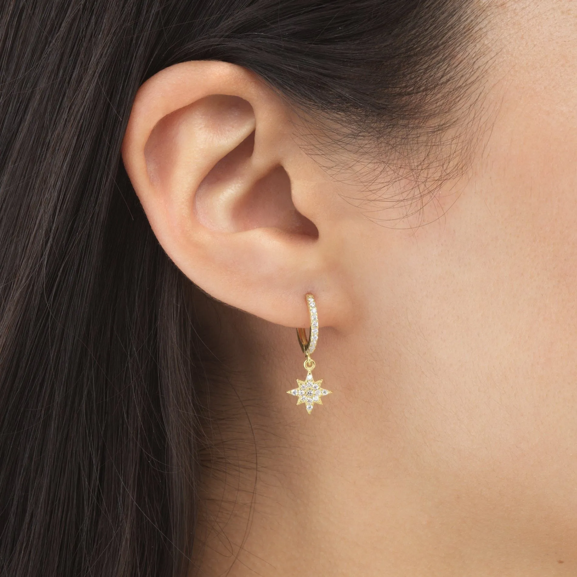 Pavé Starburst Huggie Earring