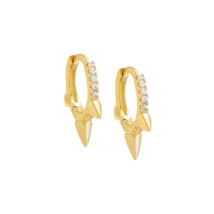 Pavé Triple Spike Huggie Earring
