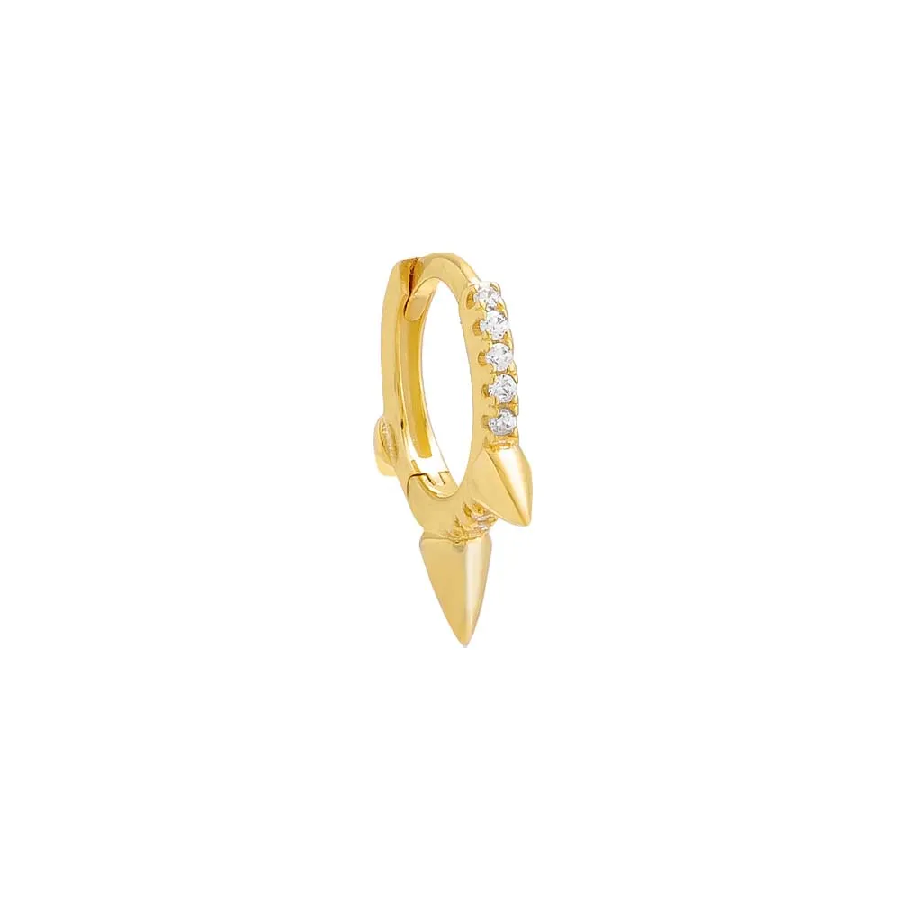 Pavé Triple Spike Huggie Earring