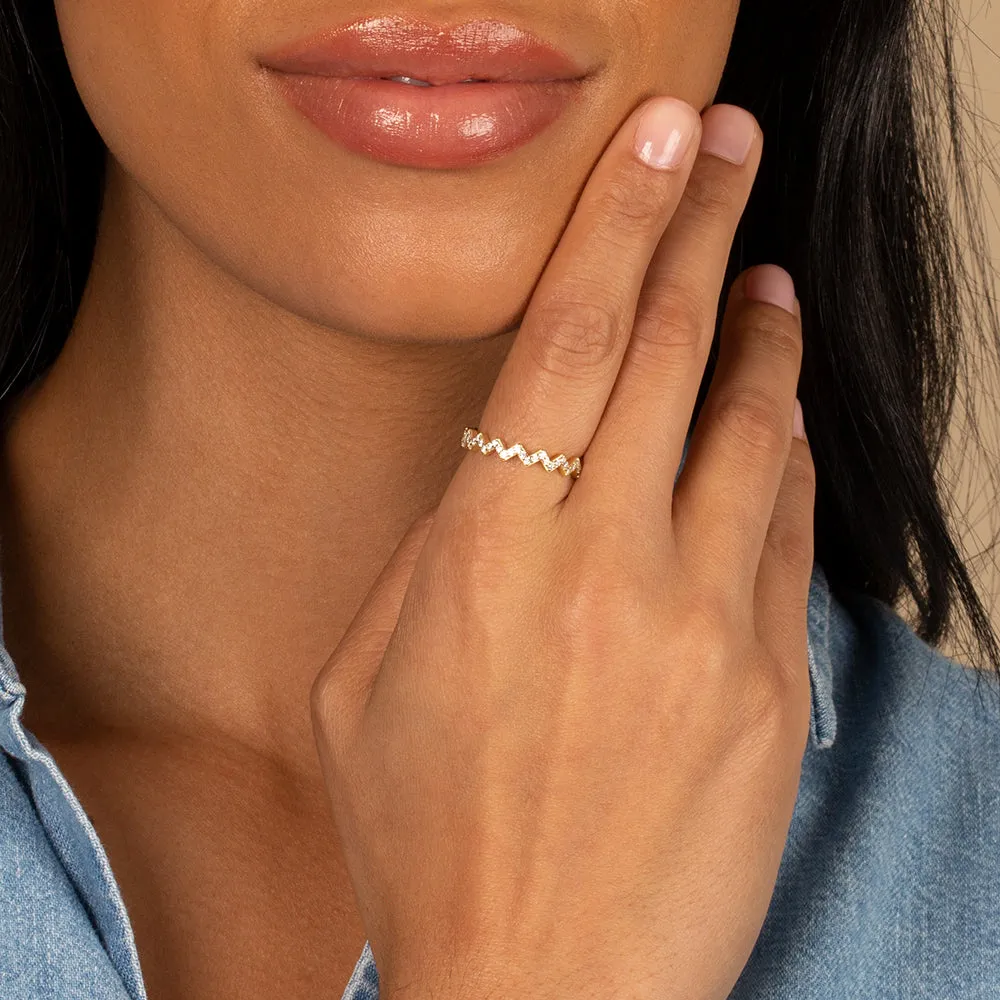Pavé Zig Zag Ring
