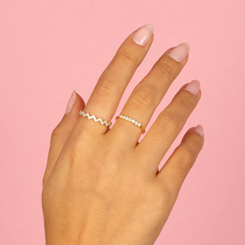 Pavé Zig Zag Ring