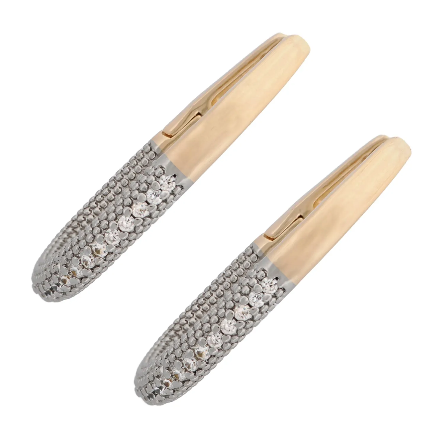 Pave Diamonds Gold Hoop Earrings