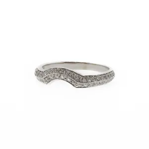 Pave Style White Gold Diamond Contour Band