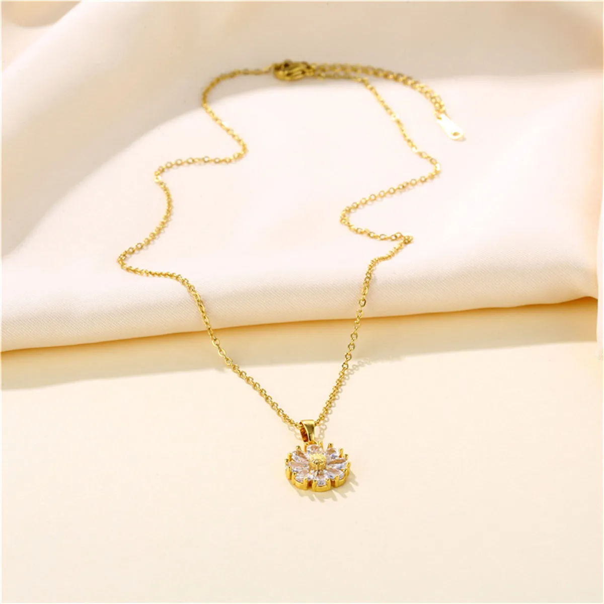 Pear-Cut Crystal & 18K Gold-Plated Sunflower Pendant Necklace