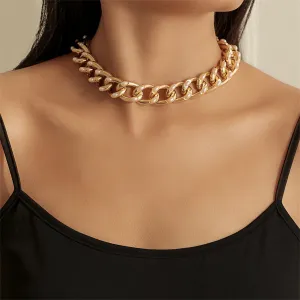 Pearl & 18K Gold-Plated Curb Chain Collar Necklace