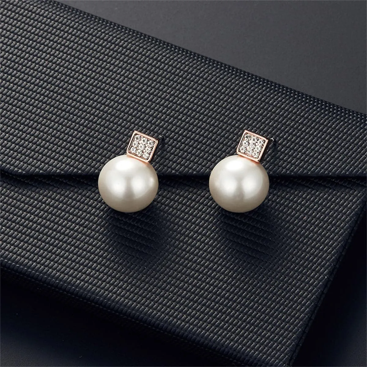 Pearl & Cubic Zirconia 18K Gold-Plated Pendant Necklace & Drop Earrings