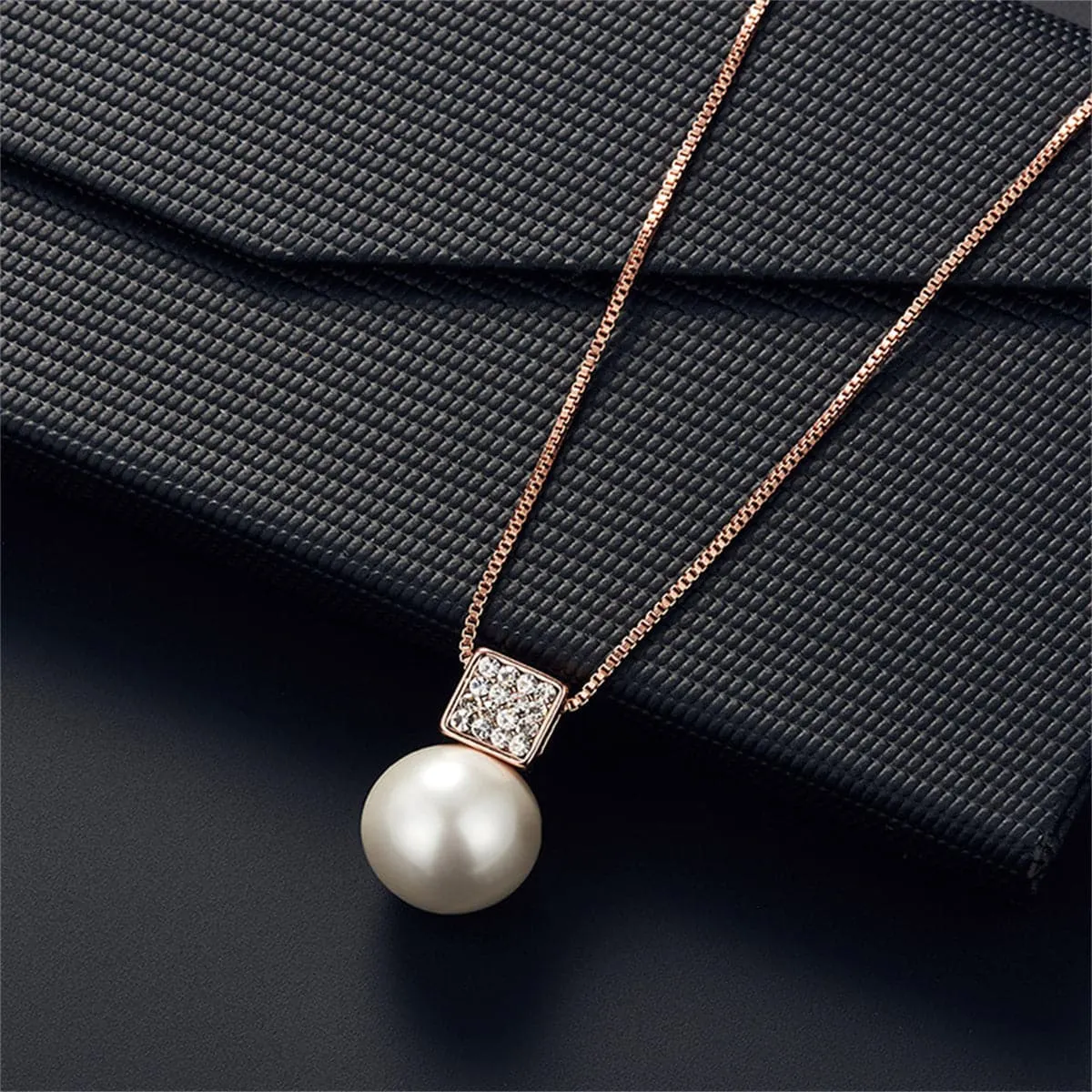 Pearl & Cubic Zirconia 18K Gold-Plated Pendant Necklace & Drop Earrings