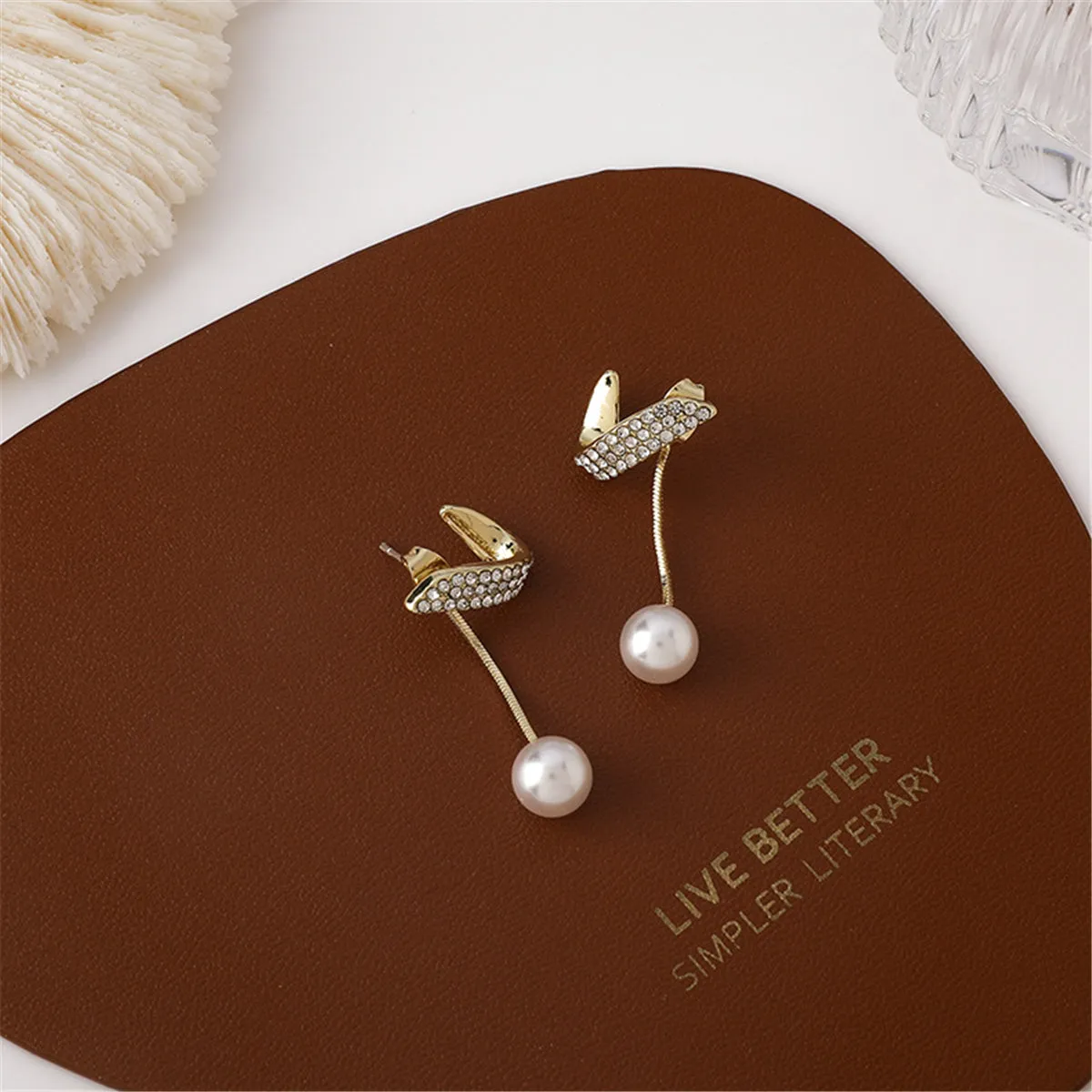 Pearl & Cubic Zirconia 18K Gold-Plated Snake Drop Earrings