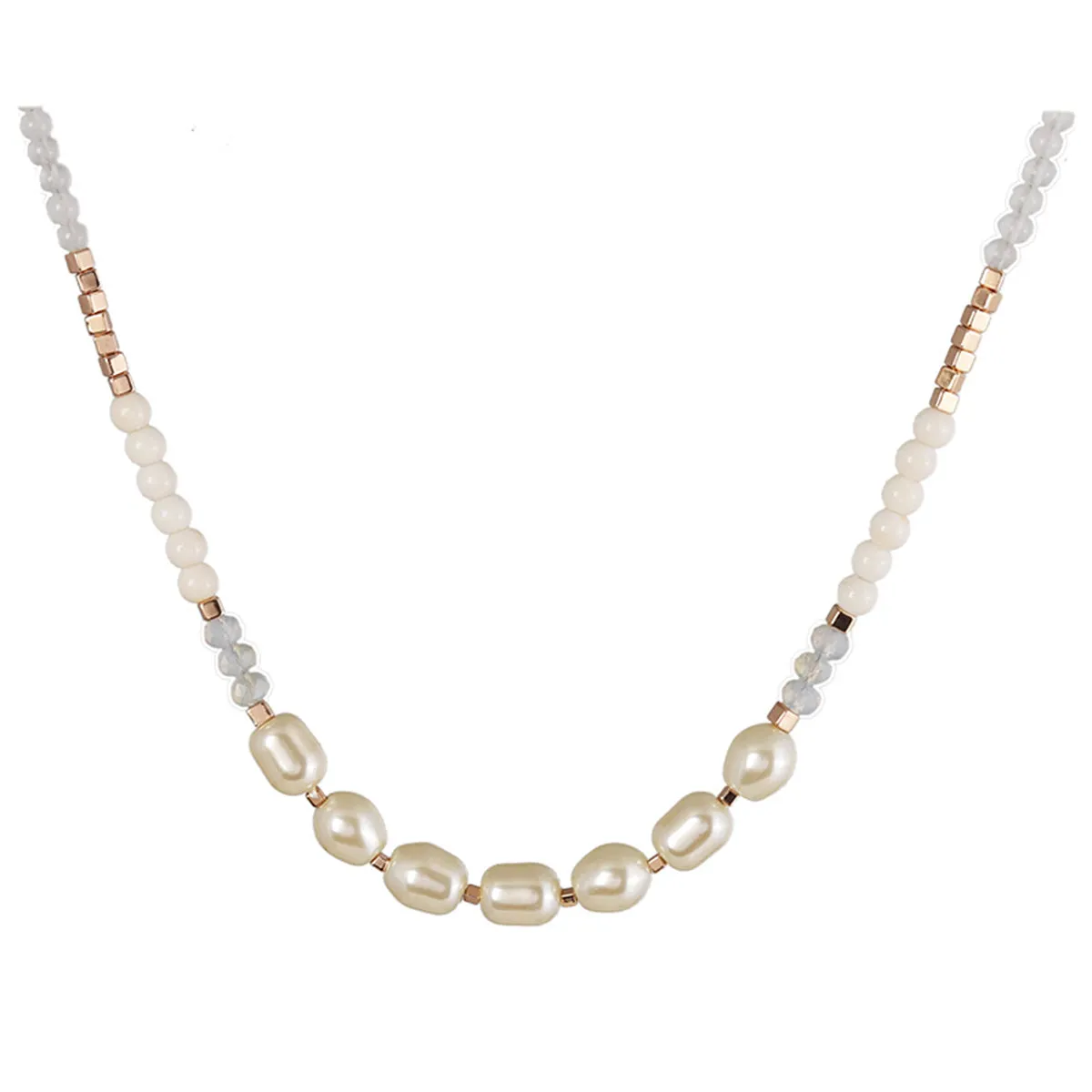 Pearl & Resin Acrylic 18K Gold-Plated Beaded Necklace