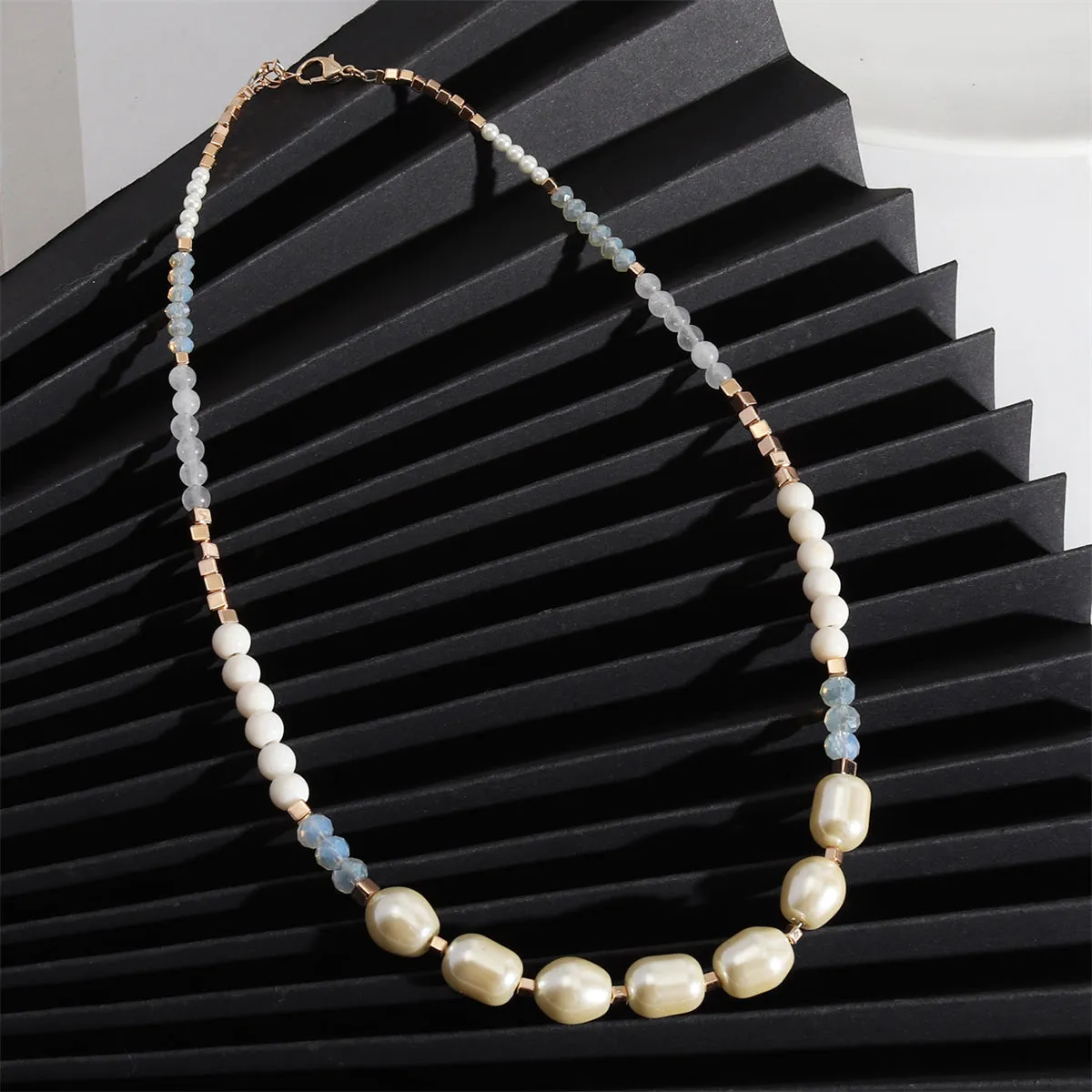 Pearl & Resin Acrylic 18K Gold-Plated Beaded Necklace