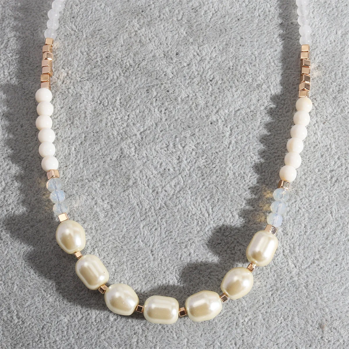 Pearl & Resin Acrylic 18K Gold-Plated Beaded Necklace