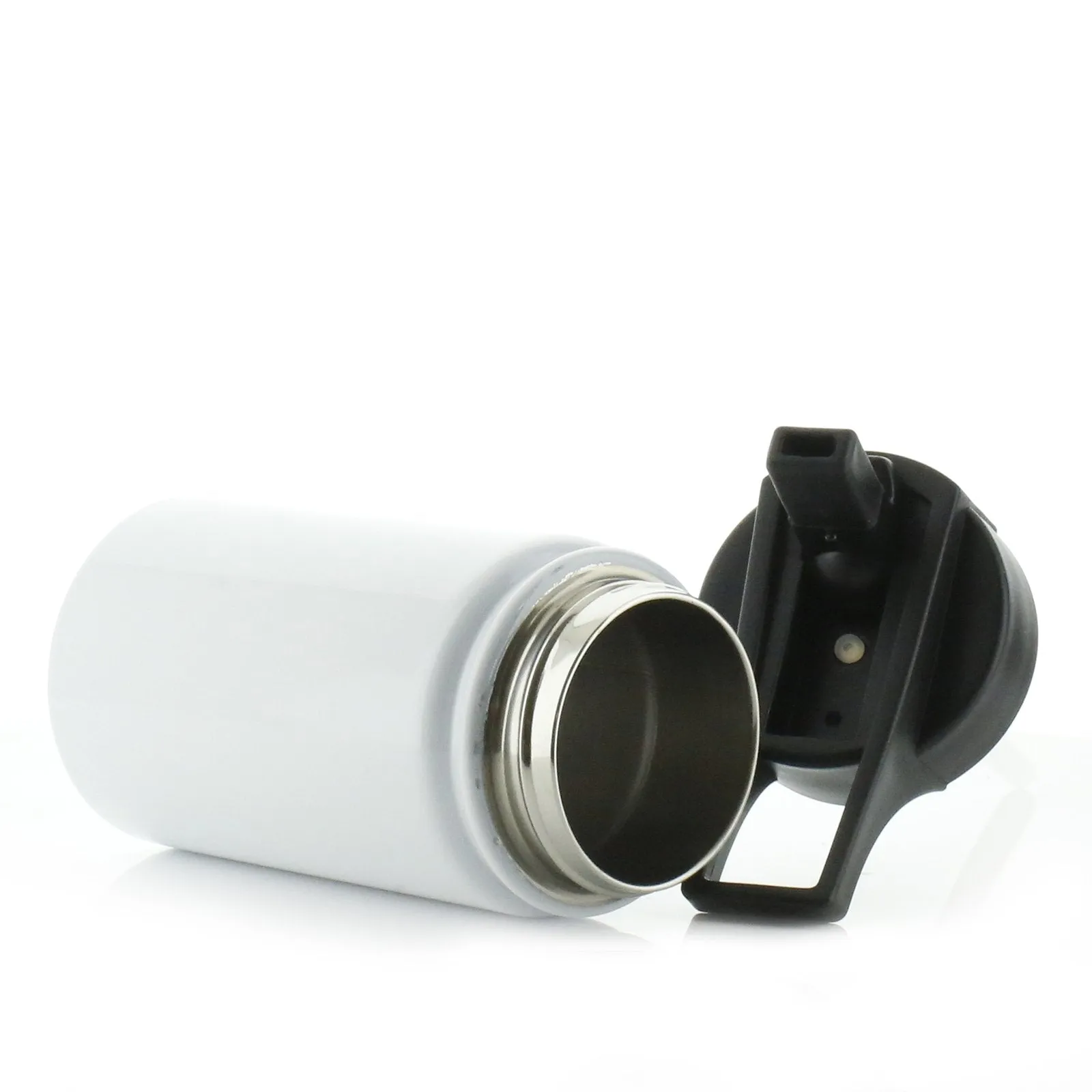 Personalised Penguin Butterflies and Name White Sports Flask