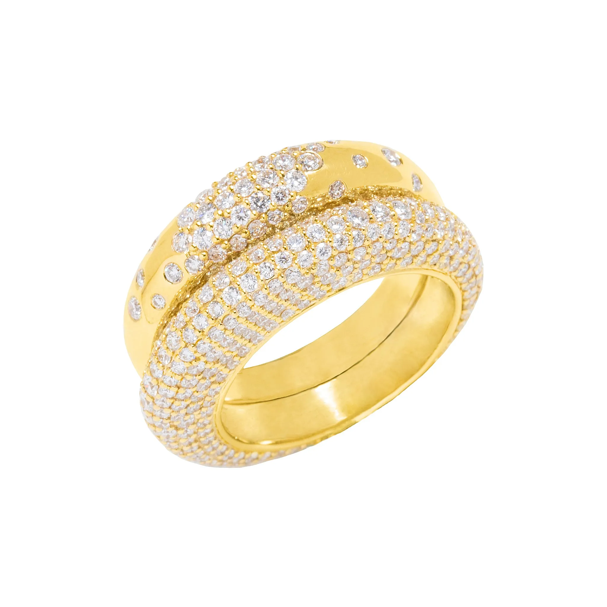 Piet Flat Circular Scattered Diamond Ring