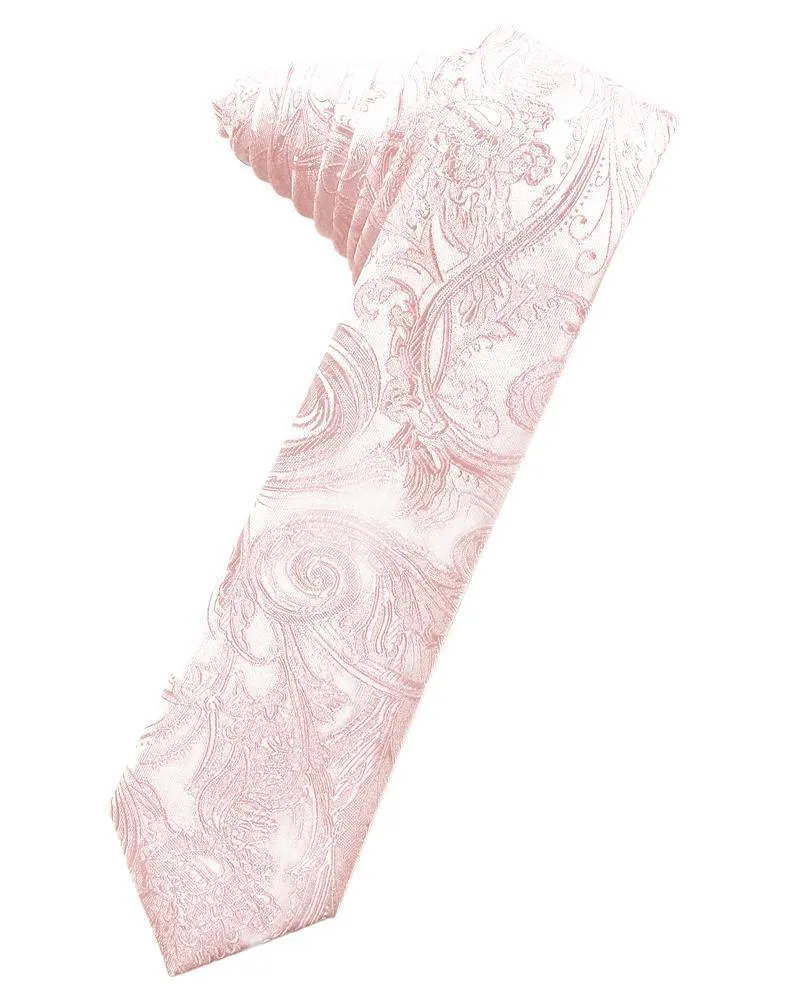 Pink Tapestry Skinny Necktie