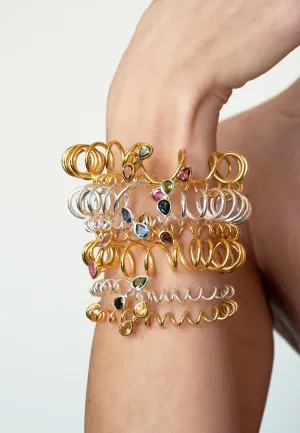 Pink Tourmaline Curl Cuff Bracelet