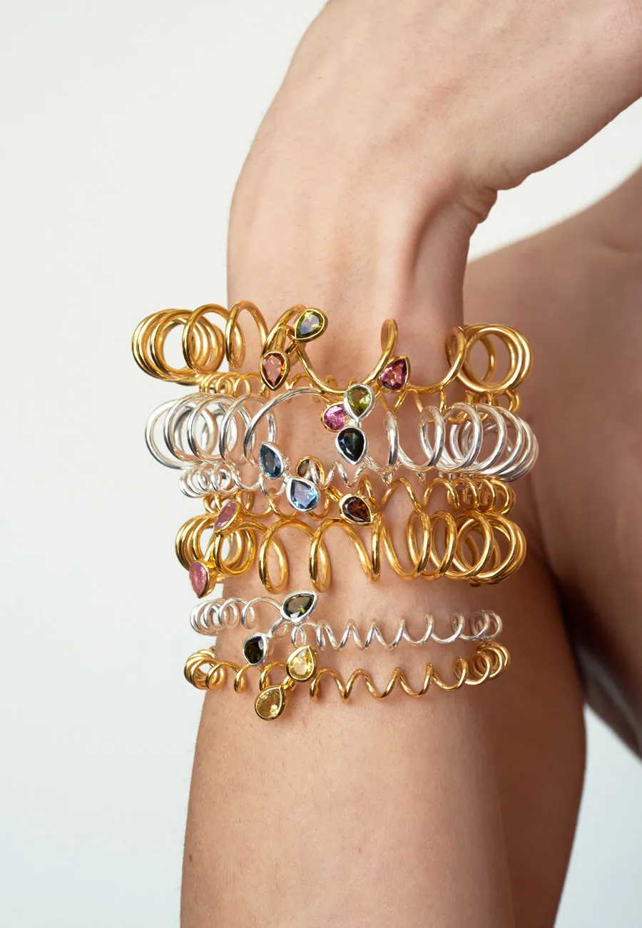 Pink Tourmaline Curl Cuff Bracelet