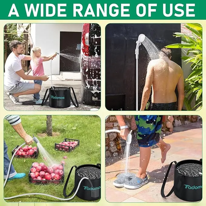 Portable Shower for Camping,Portable Shower Head & Spray Nozzle,Camping Shower Pump w/ 5200mAh Battery,USB Rechargeable Portable Shower for Beach,Camping