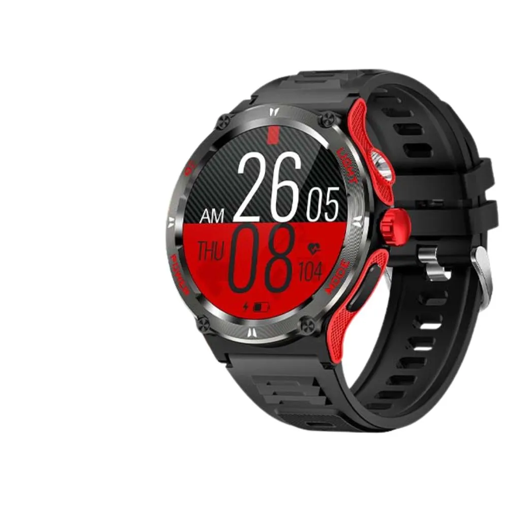 Premium Outdoor Sports Smartwatch for Men – GPS, 1.53" HD Display, Bluetooth Call, Compass, LED Flashlight, 3ATM Waterproof, Fitness & Health Monitoring for Android & iOS