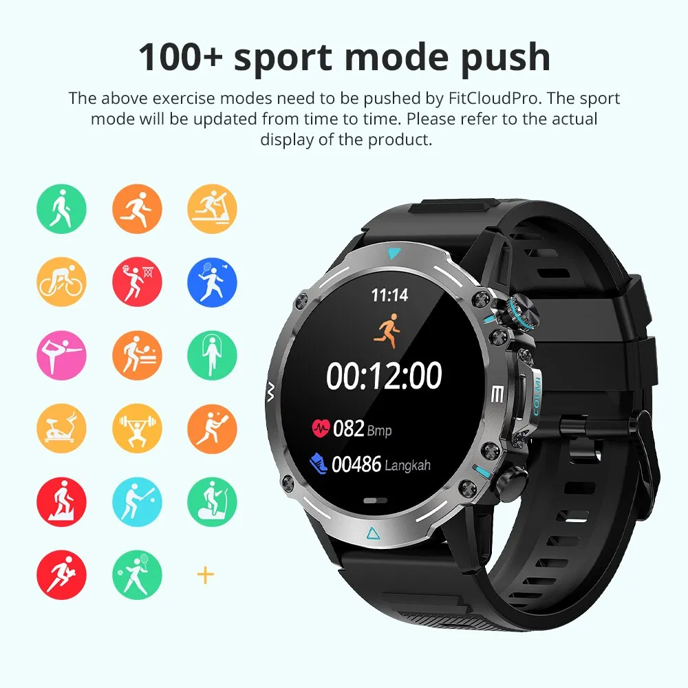 Premium Outdoor Sports Smartwatch for Men – GPS, 1.53" HD Display, Bluetooth Call, Compass, LED Flashlight, 3ATM Waterproof, Fitness & Health Monitoring for Android & iOS