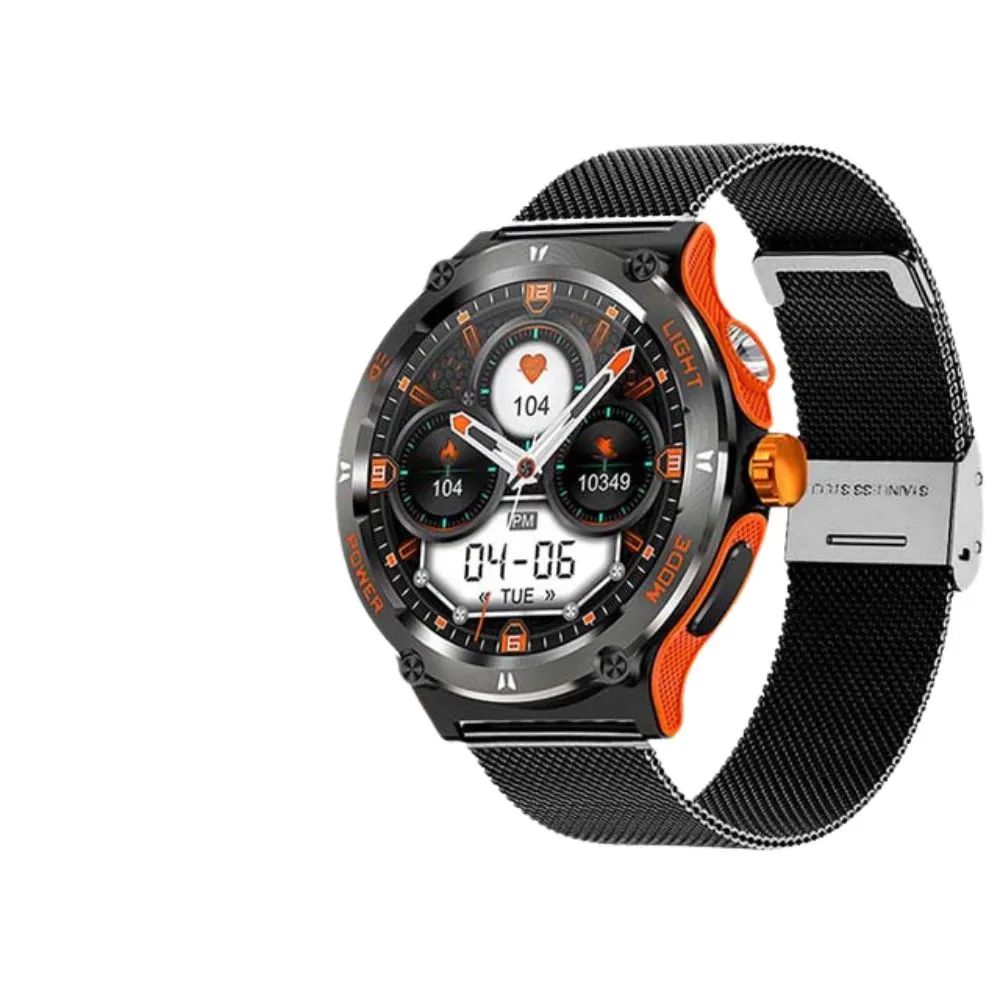 Premium Outdoor Sports Smartwatch for Men – GPS, 1.53" HD Display, Bluetooth Call, Compass, LED Flashlight, 3ATM Waterproof, Fitness & Health Monitoring for Android & iOS