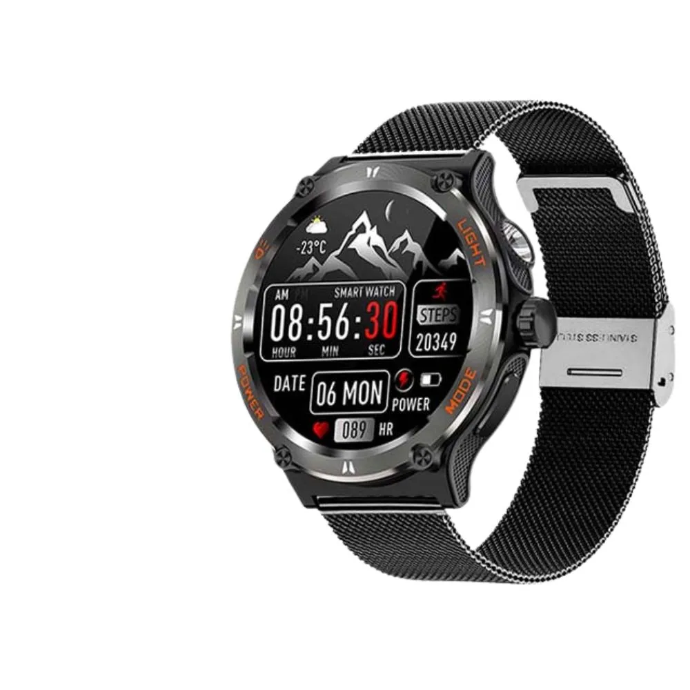 Premium Outdoor Sports Smartwatch for Men – GPS, 1.53" HD Display, Bluetooth Call, Compass, LED Flashlight, 3ATM Waterproof, Fitness & Health Monitoring for Android & iOS