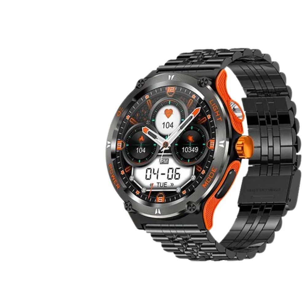 Premium Outdoor Sports Smartwatch for Men – GPS, 1.53" HD Display, Bluetooth Call, Compass, LED Flashlight, 3ATM Waterproof, Fitness & Health Monitoring for Android & iOS