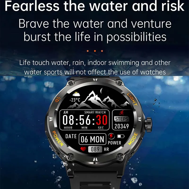 Premium Outdoor Sports Smartwatch for Men – GPS, 1.53" HD Display, Bluetooth Call, Compass, LED Flashlight, 3ATM Waterproof, Fitness & Health Monitoring for Android & iOS